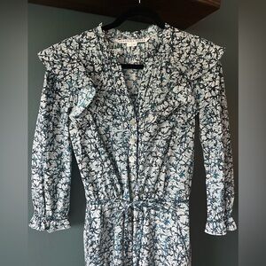 Veronica beard printed v-neck jumpsuit